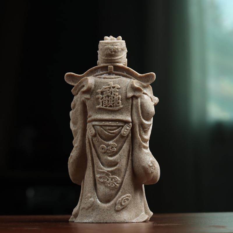 Amazon.co.jp: 財神仏像 福の神 高級天然青砂石彫仏壇仏像 神様の置物