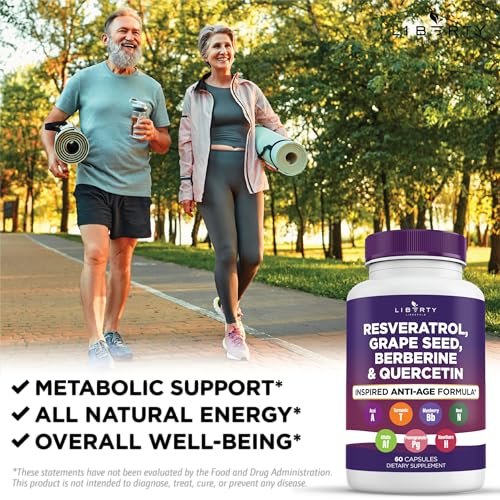 resveratrol berberine grape seed extract quercetin polyphenol supplement for women and men with noni extract n-acetyl cysteine acai extract - 2-pack