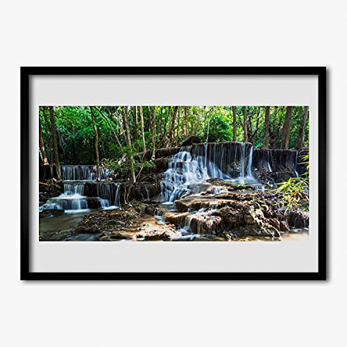 Cadre en MDF avec affiche cascade nature 70x50 cm design élégant