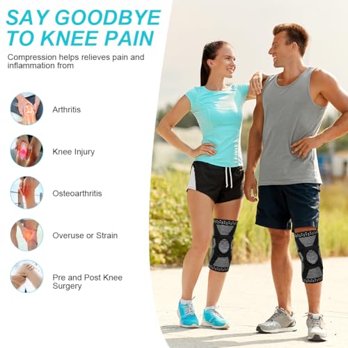 ACWOO Knee Brace, Professional Knee Brace Compression Sleeve for Men Women with Patella Gel Pads & Side Stabilizers, Knee Support for Running, Meniscus Tear, Arthritis, Joint Pain Relief (XXL) - Image 5