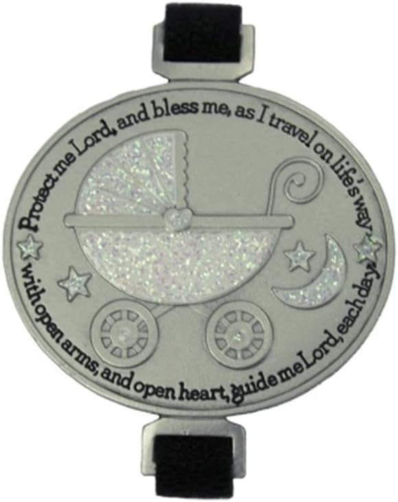 Cathedral Art White Abbey & CA Gift Protect Me Lord Stroller Clip W/Strap, One Size