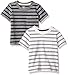 Carter's Baby Boys' 2-Pack Tee, Grey Stripe/White Stripe, 18 Months
