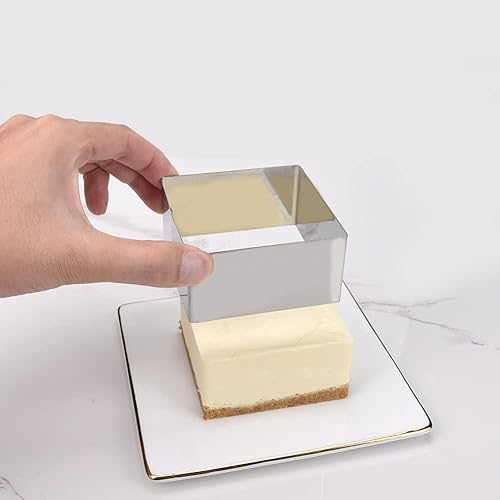 Miniatura 2 de Guowall 3 anillos de acero inoxidable para hornear pasteles, formas redondas para cortador de pasteles de mousse para suministros de panadería,