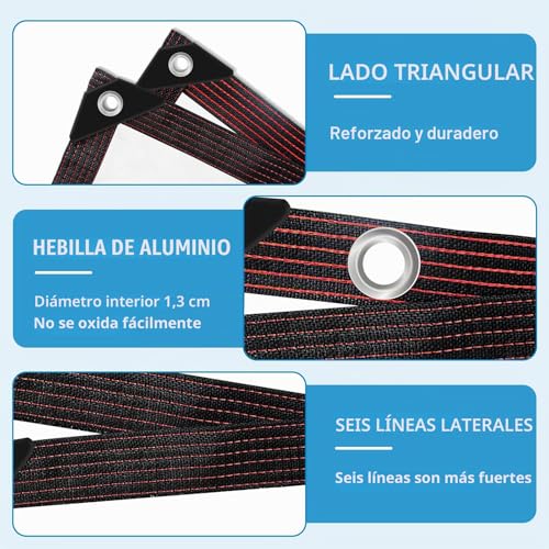 Lona impermeable transparente 2x6m resistente con ojales para exterior PE 3