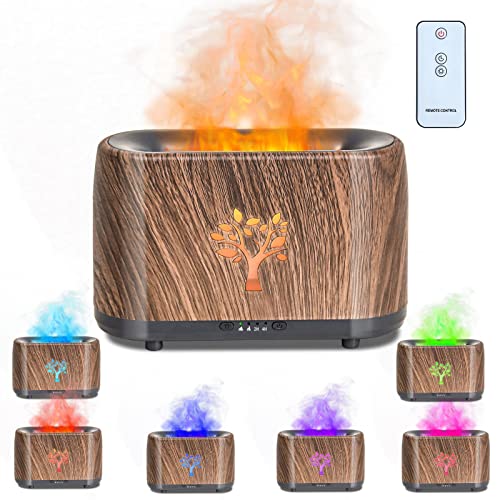 Chanhyer 240Ml Upgraded 7 Color Flame Air Aroma Diffuser Cool Mist Humidifier, Noiseless Essential Oil Diffuser For Home, Large Room, Office, Yoga With Auto-Off Protection, Adjustable Mist #TOP26