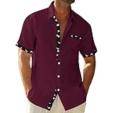 Photo Gallery trfic camicia da uomo casual a maniche corte con bottoni, per estate, spiaggia, matrimonio, con tasca, borgogna, 3xl Photo Gallery trfic camicia da uomo casual a maniche corte con bottoni, per estate, spiaggia, matrimonio, con tasca, borgogna, 3xl