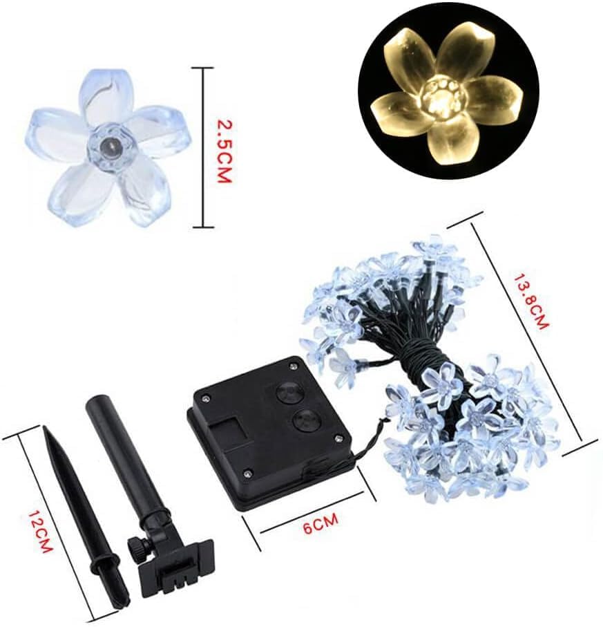 XERGY 30 LED Fairy String Solar Silicon Flower Outdoor/Indoor Waterproof Light, Decorations for Garden, Lawn, Wedding, Party (Warmwhite) 3