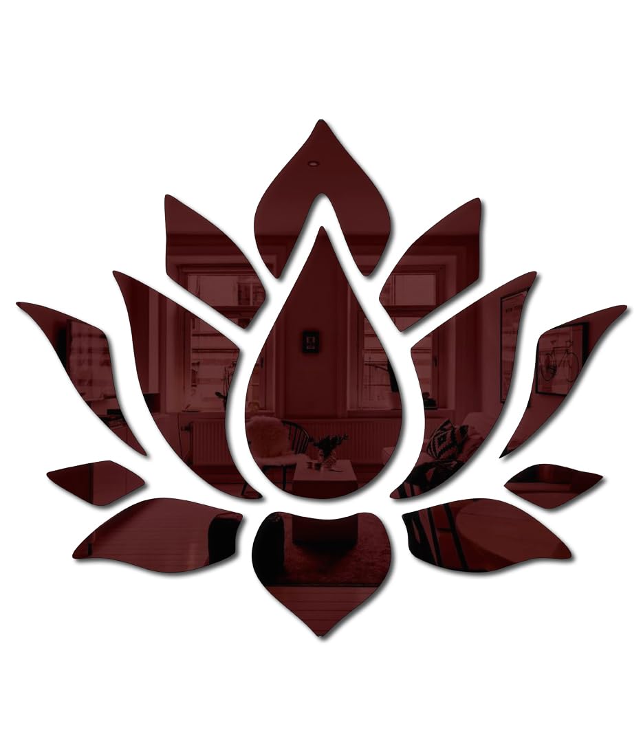 Bikri Kendra - Lotus Flower Mirror Stickers for Wall, Acrylic Mirror, Wall Mirror, 3D Stickers, Wall Stickers for Room Hall Home and Office (Brown) (B0CKN7JGGS) Amazon Price History, Amazon Price Tracker