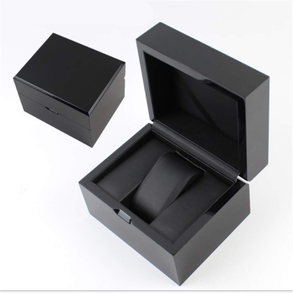Cajas de Relojes Negro laca del piano lacado 1 Caja de reloj almacenamiento caja regalo para Cumpleaños Navidad