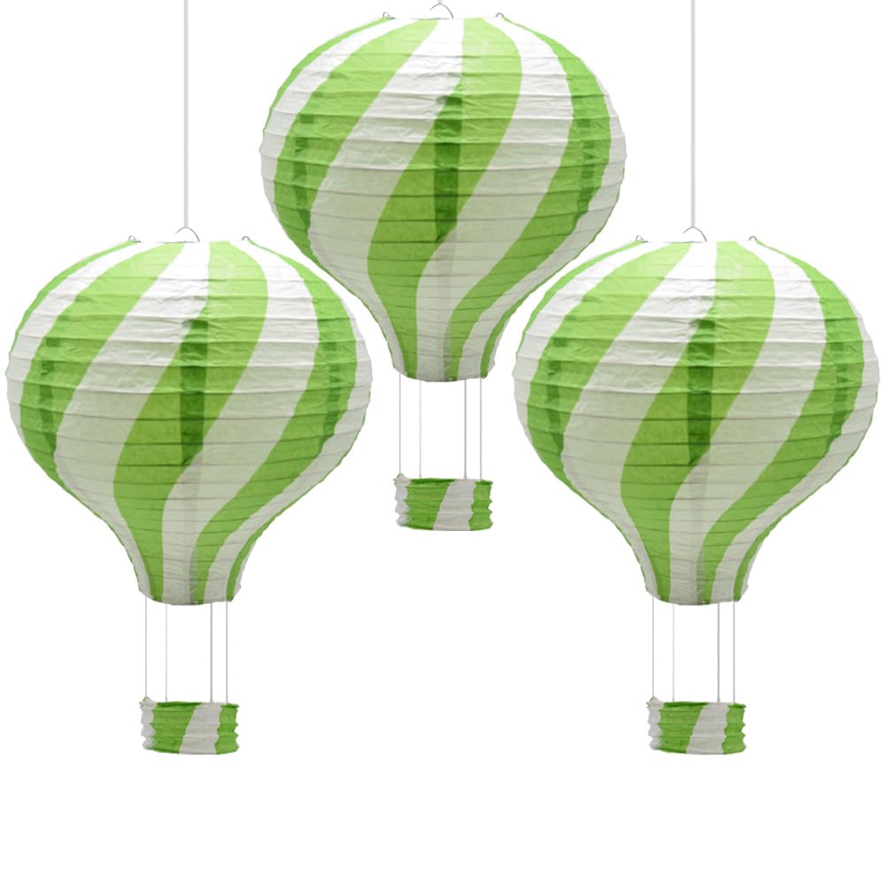 Ceeysee Grass Green 3Pcs Paper Lanterns 30Cm Paper Lantern Hanging Hot Air Balloon For Birthday Wedding Christmas Decor Halloween Party Decoration (Grass Green/Rqcls)