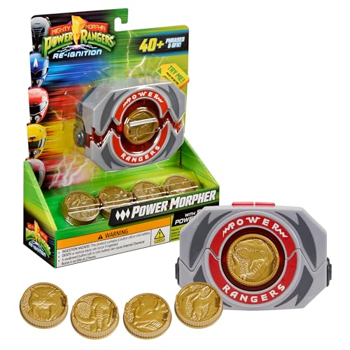 Power Rangers, Power Morpher électronique, Fonctions sonores et Lumineuses, Accessoires Inclus, pour Les Enfants dès 4 Ans, PWG02, Gris