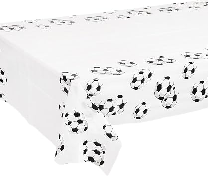 Football Table Cloth Table Cover Party for World Cup 2022,108*180cm Rectangle Black White Football Soccer Plastic Tablecloth for Football Party Table Decorations Supplies,Football Birthday Decorations