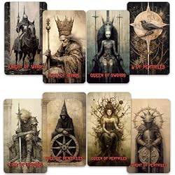 CRAFTERIAN Horror Tarot Cards, 78 Cards Deck with Foil Edges, Original for Beginners and Experts with Guide Book, Fortune Telling Game, Divination Tools for All Skill Levels.