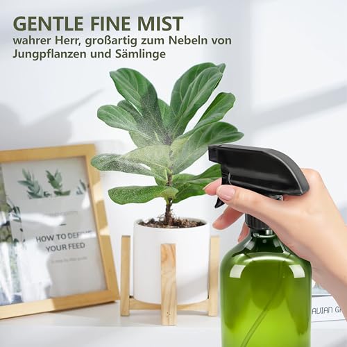 Hhverse 3 Stück Zerstäuber Sprühflasche 500ml Leere Sprühflaschen zum Befüllen Spray Bottle Mit Zwei Arten von Sprühköpfen Spritzflasche für Pflanzen, Haare, Reinigung