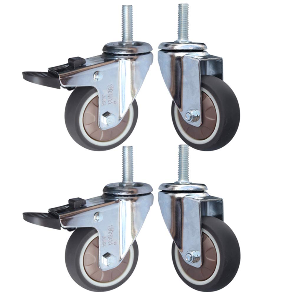 Roulettes pivotantes lot de 4 avec frein pour meuble charge lourde 2 pouces