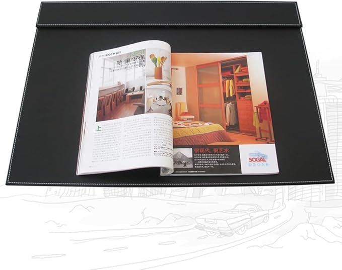 KINGFOM Pad de Escritorio de Cuero PU, Protector 60x45 cm, Negro miniatura 7