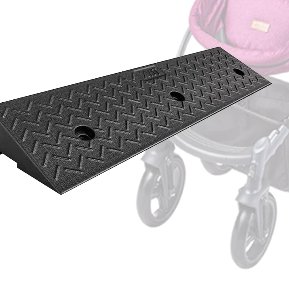 Rampe De Seuil 10cm De Hauteur Rampe Garage Rampes De Trottoir Bordure Antidérapante Rampes D'accès en Caoutchouc pour Allée, Trottoir, Moto, Scooter, Voiture(100x30x9cm/39.3x11.8x3.5in)