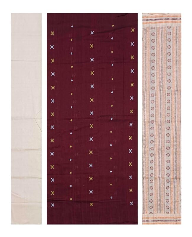 Buy OdiKala Sambalpuri bomkai cotton dres material set(Traditional