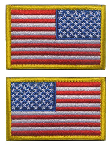 AliPlus 2PCS America Flag Patches Morale Patch Hook and Loop