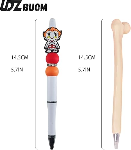 Miniatura 6 de LDZBUOM 11 bolígrafos de rol de película de terror, novedosos bolígrafos de terror espeluznantes de Halloween para la escuela, suministros de