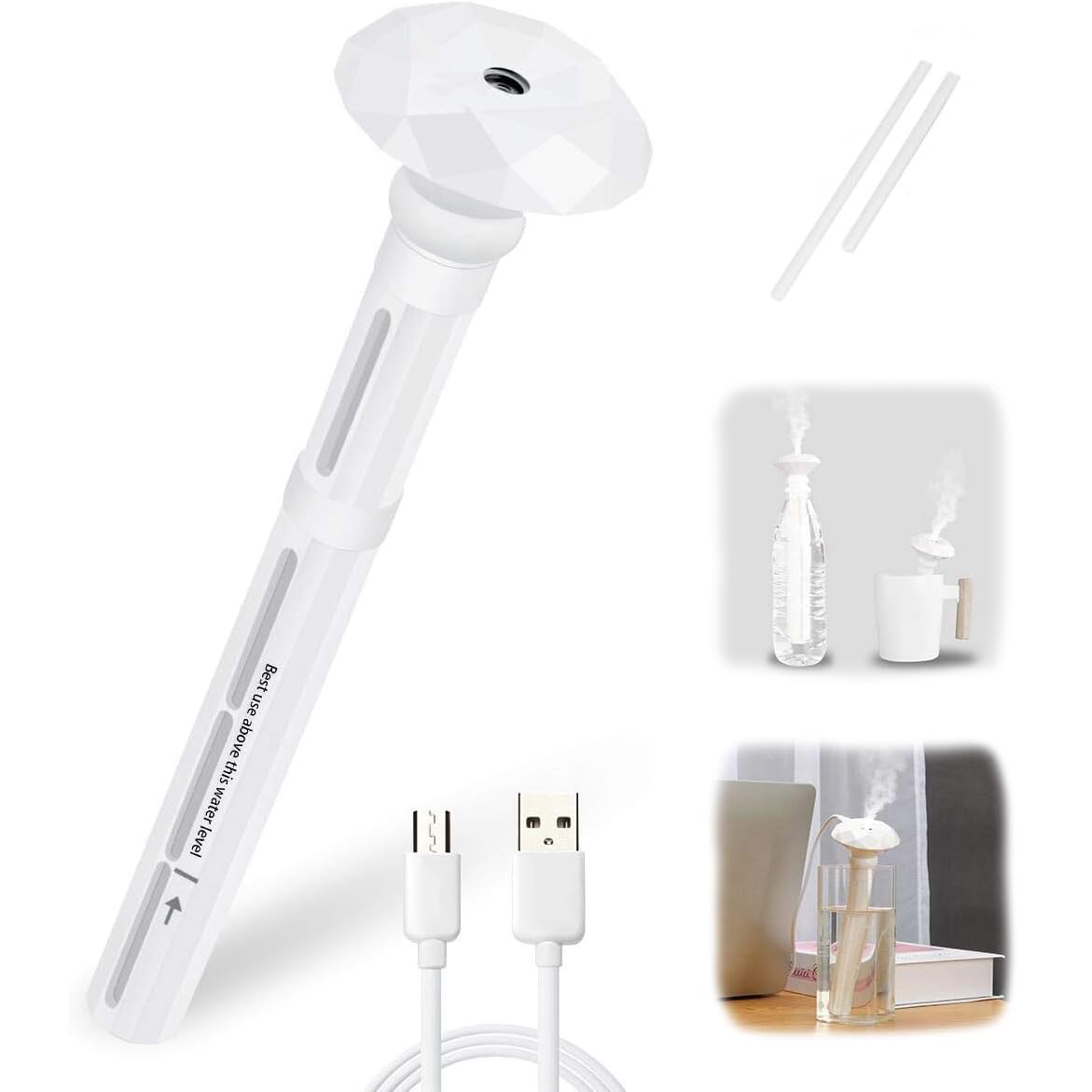 Portable Mini Humidifier & USB Cool Mist Air Diffuser, Ultrasound LED Night Lamp Air Purifier for Home Bedroom, Baby Nursery & Indoor Plants, Quiet Desktop Tiny Humidifiers (BPA-Free)-image-44