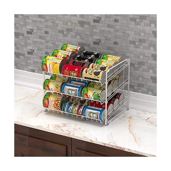 SimpleHouseware Stackable Can Rack Organizer, White Mini Fridge
