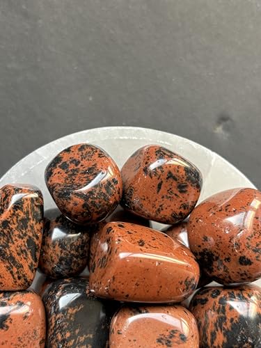 Image of Tumbled Stones, Natural Crystal Healing Stones, Home Office Decor, Aquarium Decorative Pebbles, Vase Fillers (Mahogany Obsidian, 50)