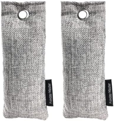 2 Packs Shoe Deodorizer Bags, Fonday Bamboo Charcoal Odor Eliminator(75g each), Activated Charcoal Air Purifying Bags Odor Absorber for Gym Bag, Car, Pet, Closet