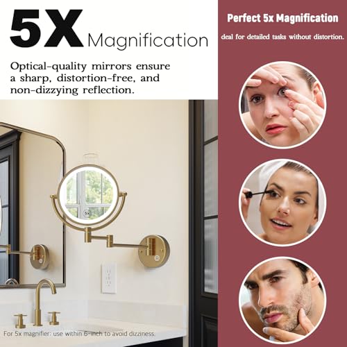 Espejo de Maquillaje de Pared con Luces, 8" Doble Cara miniatura 4