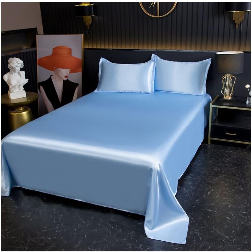 Satin Bed Sheet/Bed Sheet Microfiber 120x230cm 180x230cm 230x250cm Blue