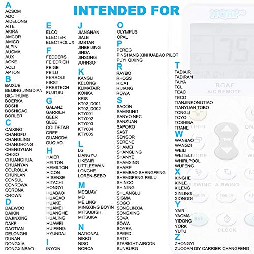 Hqrp Bundle Two Remote Controls Compatible With Lg Panasonic Sharp Samsung Fujitsu Gree Guangda Guqiao Haier Helton Hemilton Hicon Hisense Hitachi Air Conditioner #TOP7