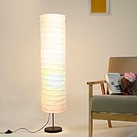 Vista 5 de Reemplazo de pantalla de lámpara de pie de papel de arroz, estilo nórdico japandi, sin base, linterna de papel Washi plegable para sala de estar