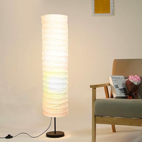Homoyoyo Pantalla de pie de papel, pantalla de papel de arroz, pantalla de lámpara de pie estilo japonés, cubierta de lámpara de pie, protectores de