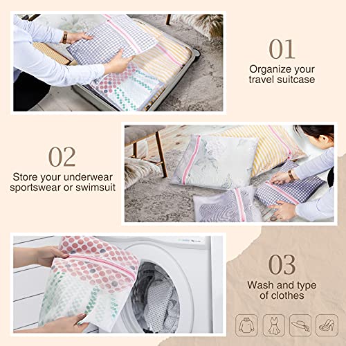 Greenstell Laundry Hamper with Lid, 125L Large Clothes Hamper with 3 Section & 2 Section Removable Liner Bags & 5 Mesh Laundry Bags, Handwoven Synthetic Rattan Divided Laundry Basket, Black - Thumbnail 5