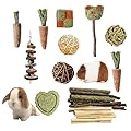 Arightmu 32PCS Rabbit Chew Toys Bunny Chew Toys,Guinea Pig Toys Boredom Breaker,Hamster Chew Toys For Guinea Pigs, Rabbits?Syrian Hamsters, Chinchillas (32 Pcs/Set)