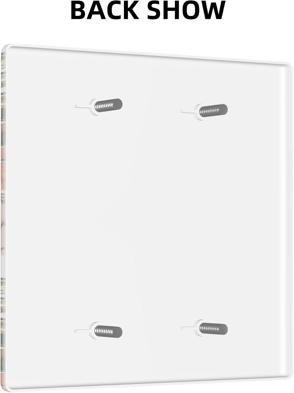 Boho Floral Blank Wall Plate 2 Gang No Device Double Blank Switch Plate Outlet Covers, Flower Tropical Leaves Decorative Wall Plates, 4.5 x 4.5 Inch