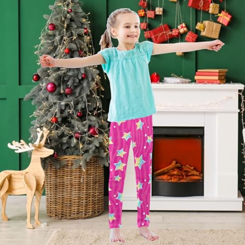 Girls' Leggings Ankle Length Printed Leggings Super Fun Rainbow Star Soft Comfortable Pants for Kids 4-10 Years3