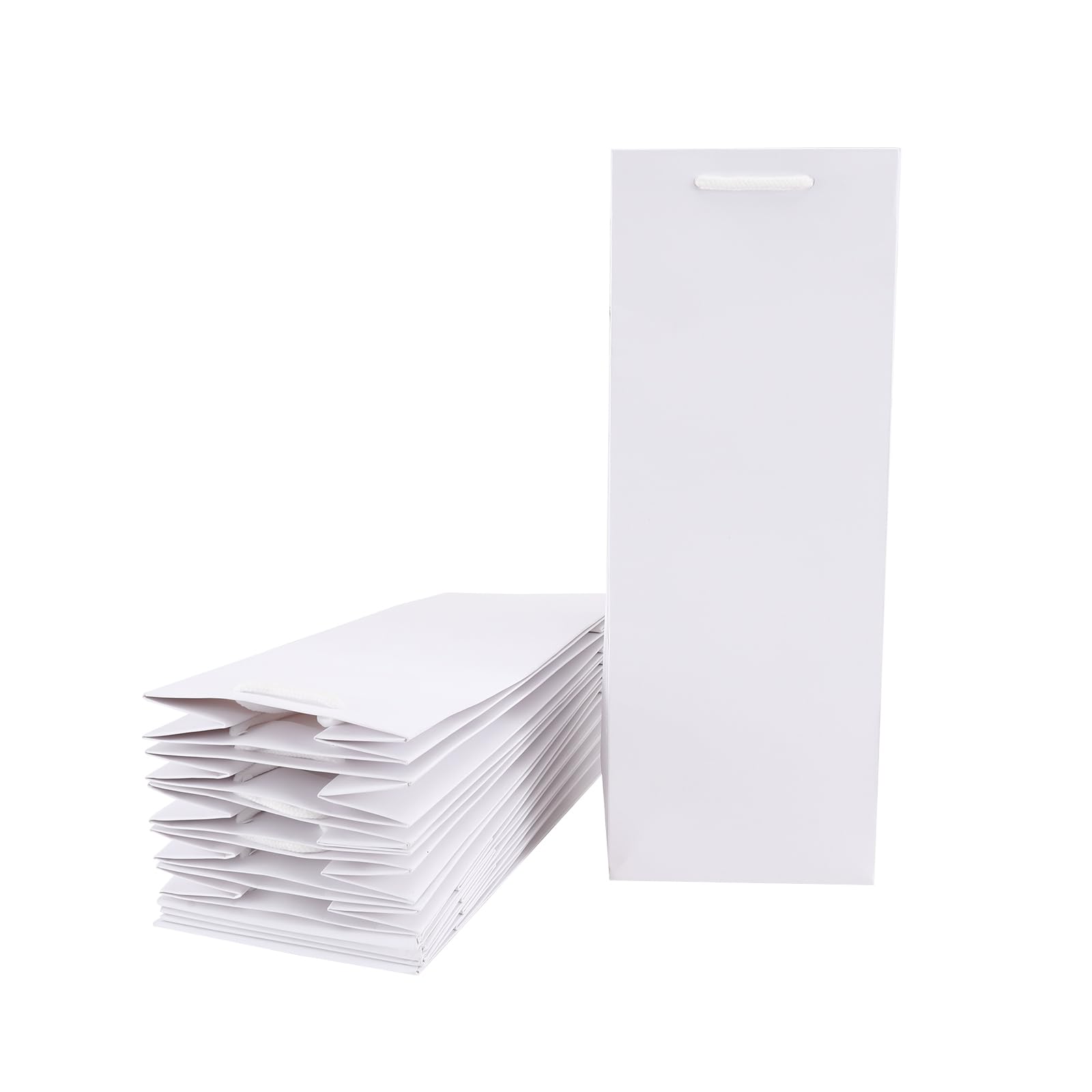 Pack of 10 White Color Wine Bottle Bag Textured Quailty,Gift Bags Reusable Sturdy Wine Storage Bag for Festivals, Parties, Wedding Gift