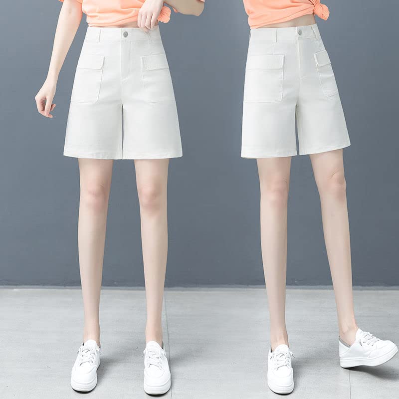 Short Femmes Coton Pur Coton Haute Taille Short De Jambe Décontractée Pantalon Chaud Polyvalent
