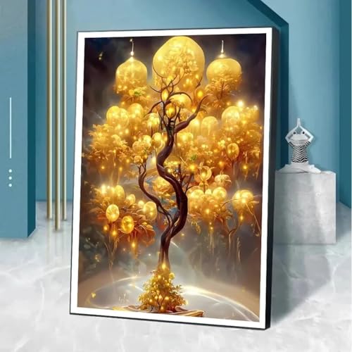 Toile HD arbre porte-bonheur doré pour créer une ambiance chaleureuse dans votre chambre