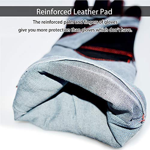 Ic Iclover Animal Handling Gloves -Snake Bite Proof Gloves Kevlar Reinforced Leather Padding Palm & Fingers For Snake Reptile Bird Handling Cat Dog Training, Anti Bite Animal Protection Gloves -16Inch #TOP3