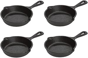 Lodge Pre-Seasoned 3.5-Inch Cast Iron Skillet Set for Side Dishes or Desserts (Set of 4)