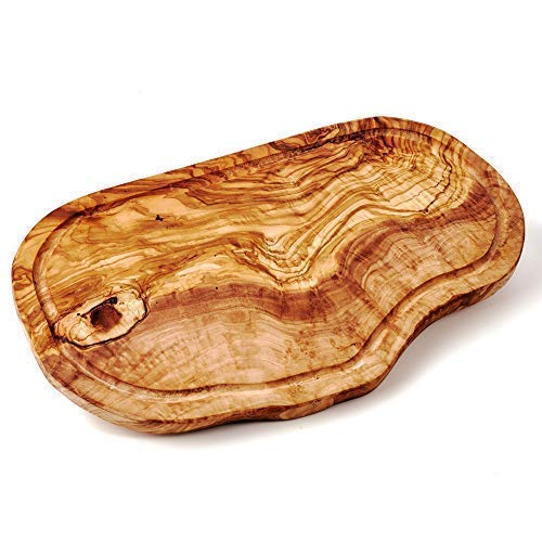 Cutting Board Steak Board with Juice Rim Olive Wood Natural Cut - 30cm