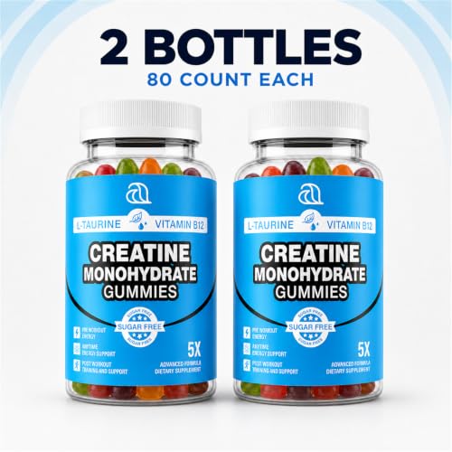 Image of Creatine Gummies for Women & Men - Creatine Monohydrate Gummies Tasty Chewable Supplement, Muscle Support & Energy Boost (Pack of 2)