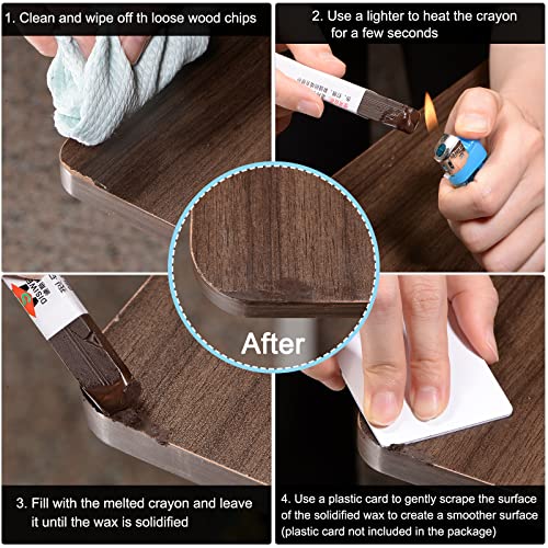 sourcing map Holz Wachs Füllstab, Möbel Buntstifte Holz Reparatur Wachs Füllstab Ausbessern Wachs Farbe Stifte für Kratzer Löcher Boden Laminat Tische Schreibtische, Medium Dim Grau