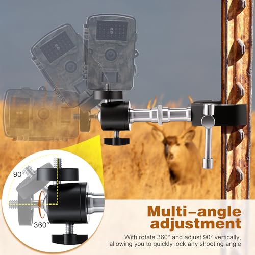 Image of 2PCS T Post Trail Camera Mounts, Trail Camera Mounting Bracket | Trail Camera Holder for Hunting, Adjustable Trailcam Mount, 360 Flexible Adjustment, Easy Installation, Wide Compatibility