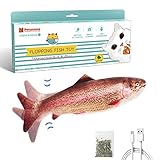 Potaroma Electric Flopping Fish, Moving Cat Kicker Toys, Floppy Trout for Small Dogs Wiggle Catnip Toys, Motion Kitty Interactive Fun for Exercise, 10.5 Inches