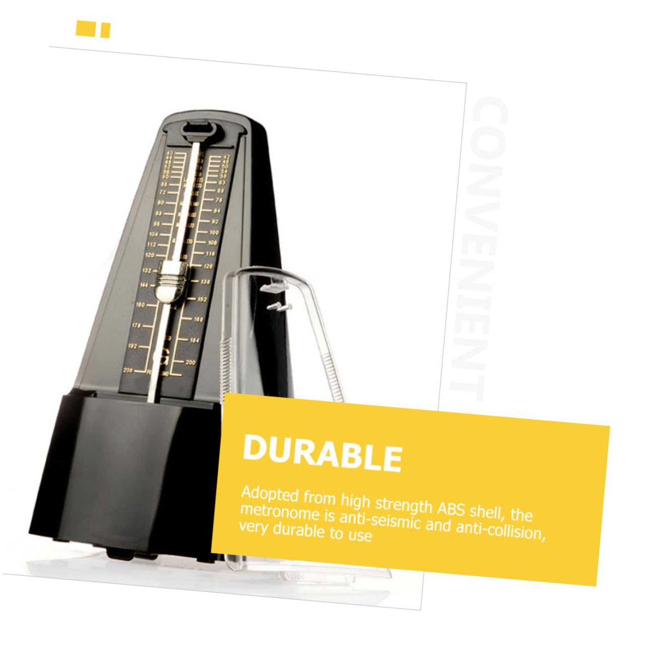 Metrónomo Material Abs y Metal Mecánico con Diseño Clásico, Clip para Partituras Color Aleatorio para Violín y Piano Adecuado para Principiantes que Practican Instrumentos