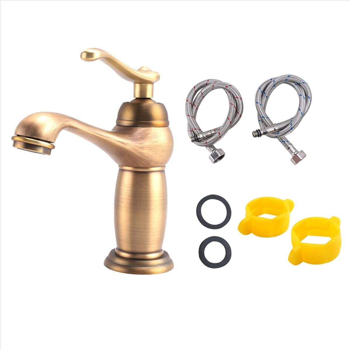 Bpqiang Bathroom Basin Washbasin Faucet Antique Brass Copper