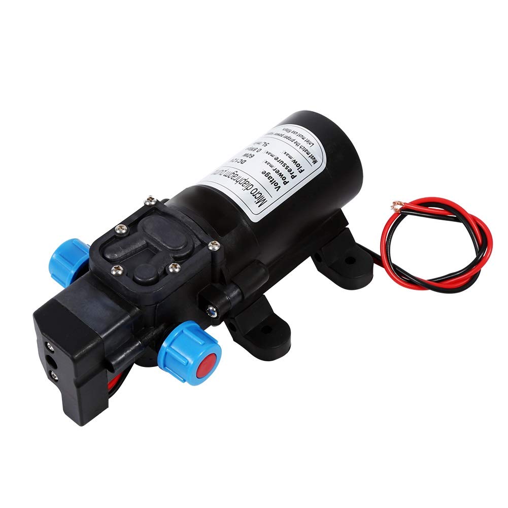 VOBOR Pompa Acqua 12V Alta Pressione, 60W 5L/min 116Psi Pompa Autoadescante, Elettropompa Acqua Autoadescante per Roulotte Barca Camper Giardino Pulizia Veicoli Camper